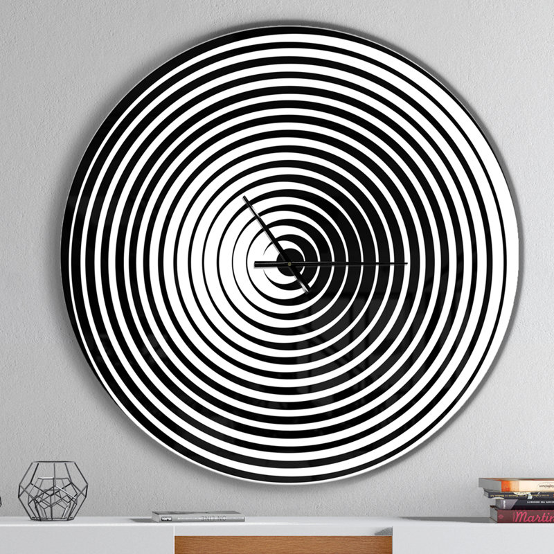 East Urban Home Optical Illusion Contemporary Wall Clock Wayfair